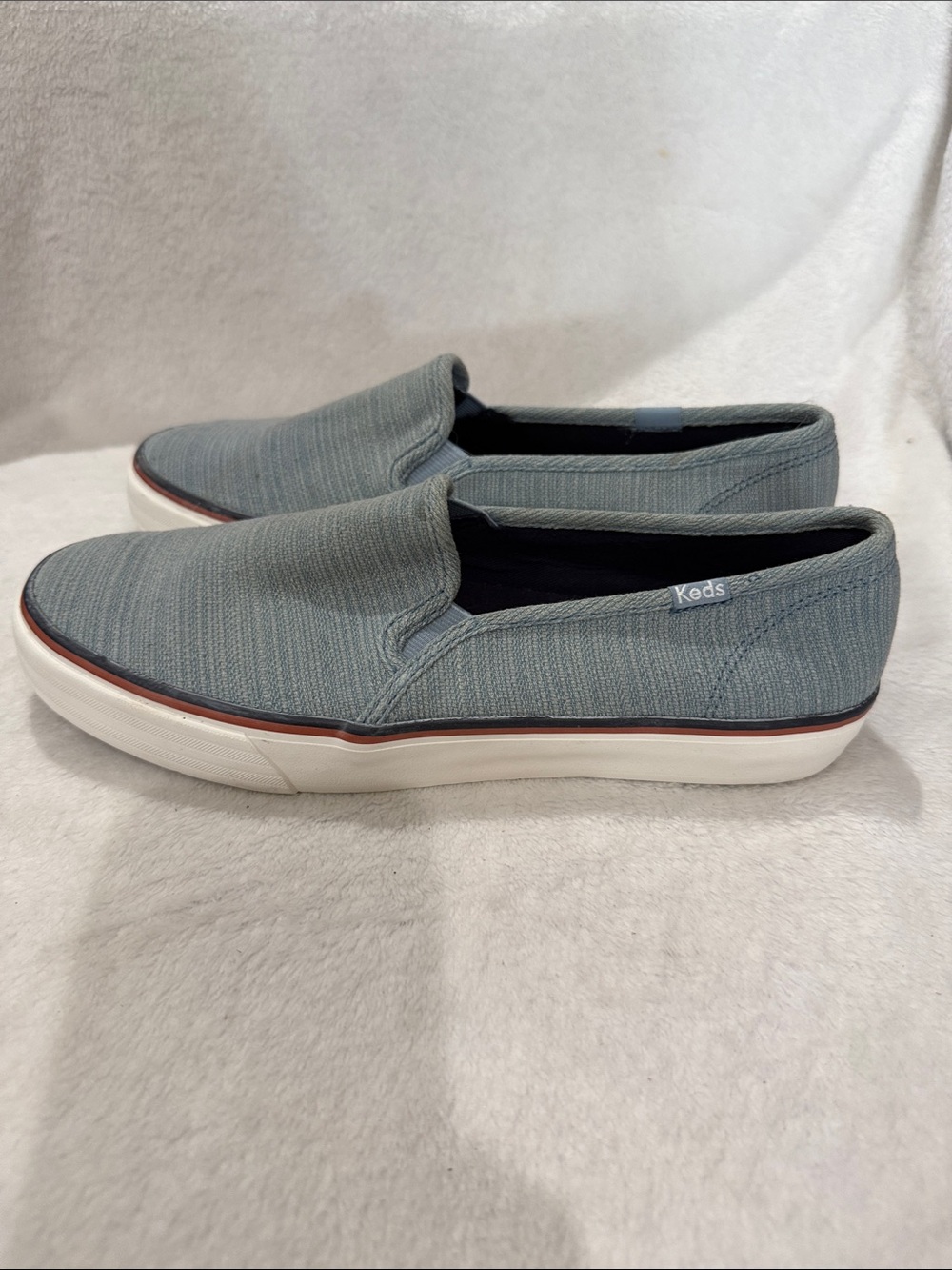 Keds Men’s Slip-On Canvas Loafers in Slate Blue